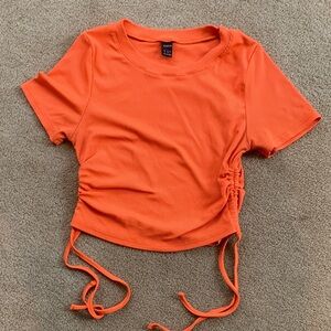 Wild Fable Orange Ruched Crop Top